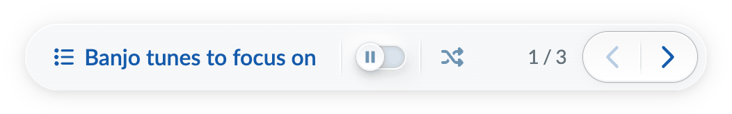 List navigation bar for the Banjo tunes to focus on list.