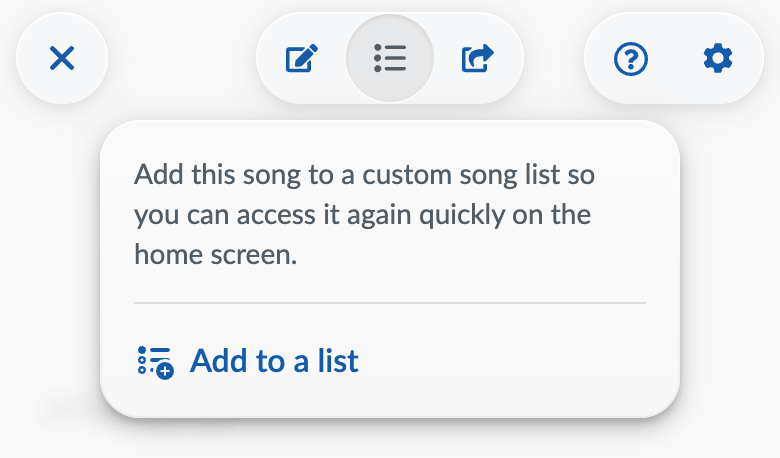 Lists menu on phone for a user with no lists, showing the Add to a list button.