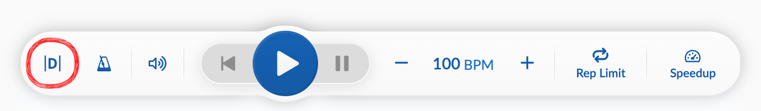 Chart Display menu button circled on tablet