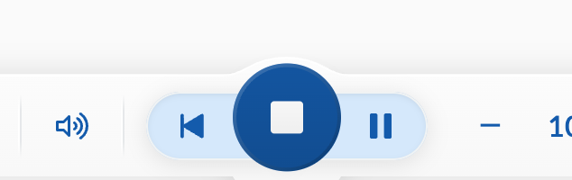 Playback controls while playing: restart, stop, pause
