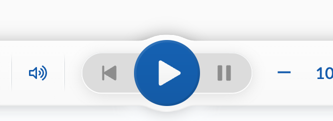 Play button in the playback bar, tablet